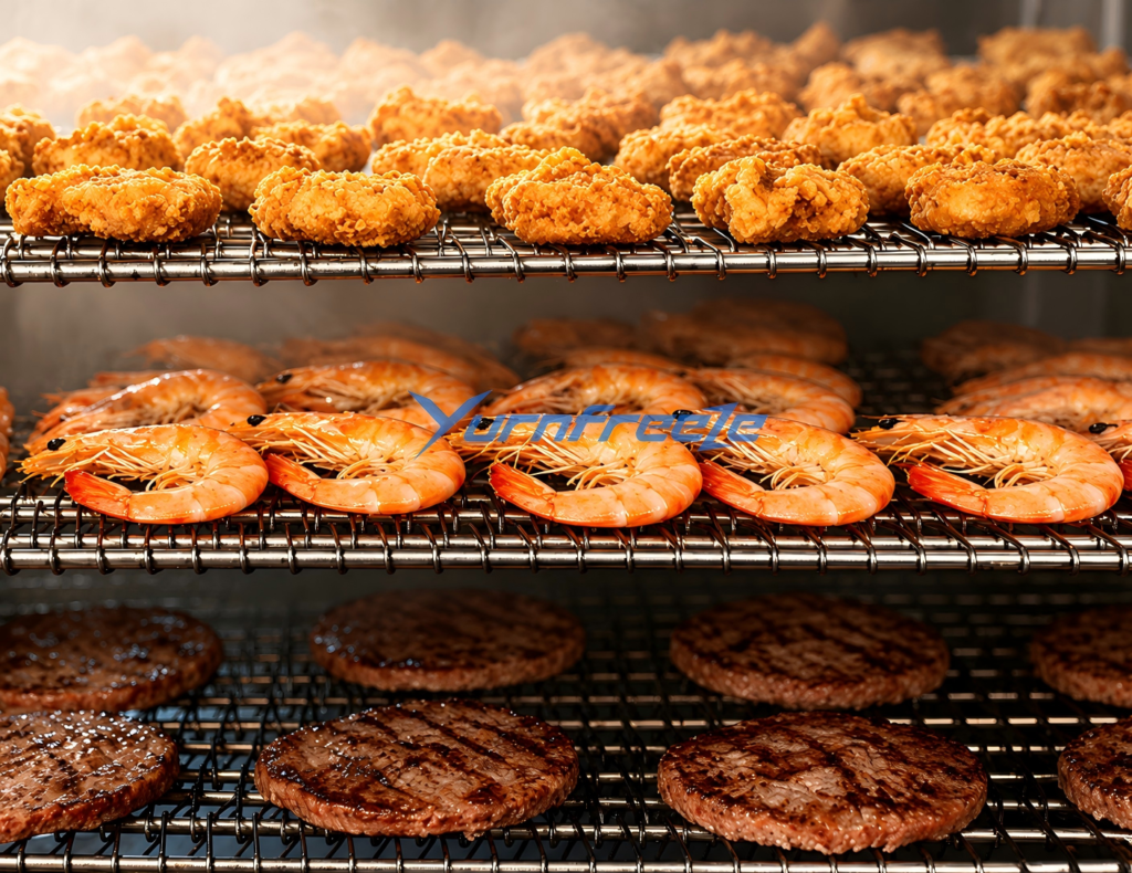 self-stacking spiral freezer frozen food