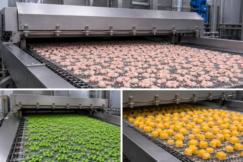 stainless steel mesh belt fluidized bed freezer