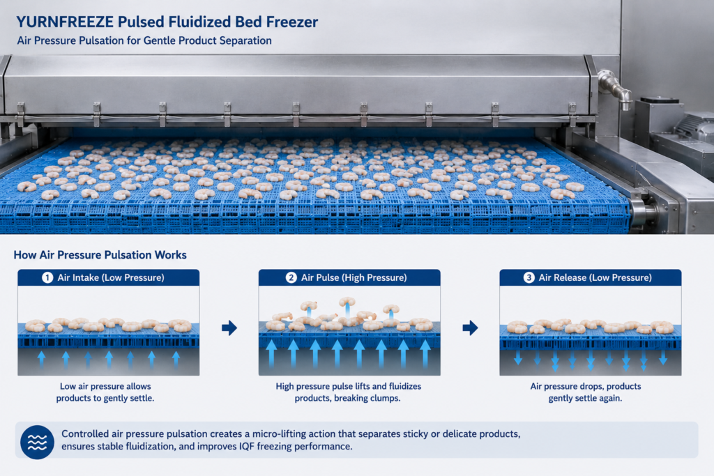 Yutnfreeze Fluidized bed freezer Pulsator