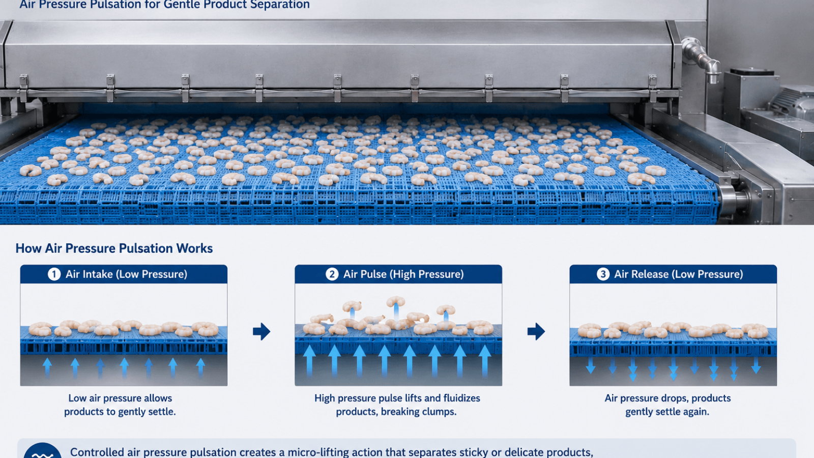 Yutnfreeze Fluidized bed freezer Pulsator